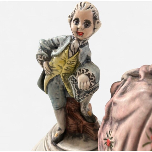 Vintage Holland Mold Victorian Hand Painted Lady & Gentleman Ceramic Figurines - Picture 3 of 7